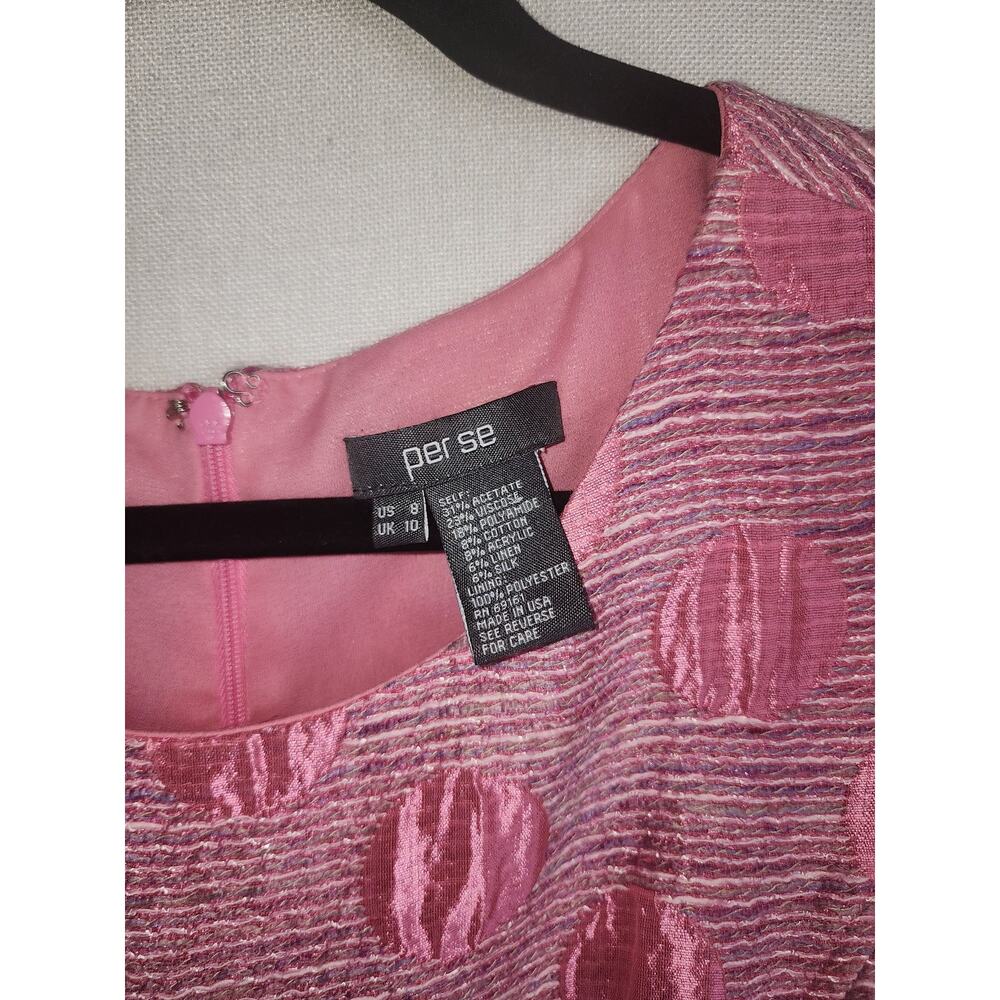 Per Se Dress Womens 8 Pink Polkadot  Preppy Retroglam, Modern Royalty, Tweed - Picture 6 of 10